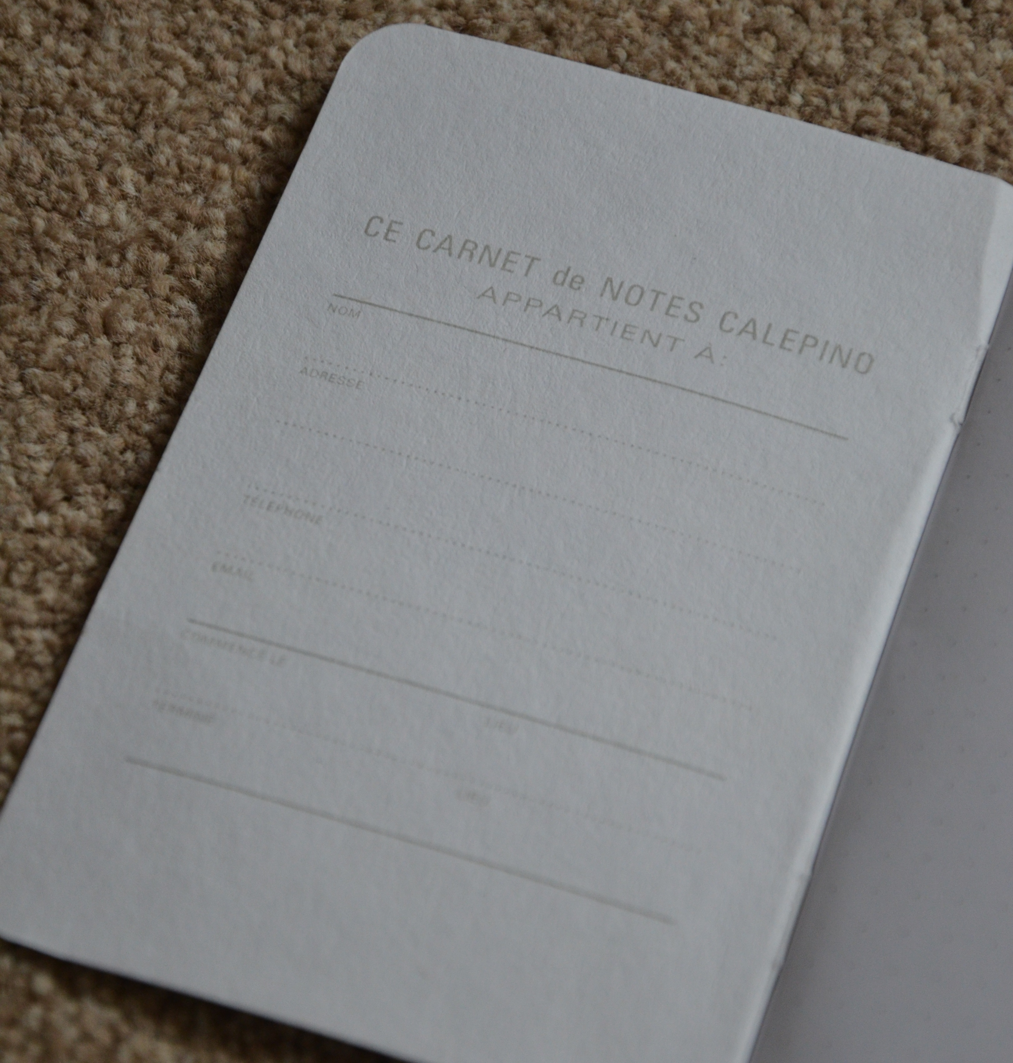 Inside the Front Cover of the Calepino Notebook
