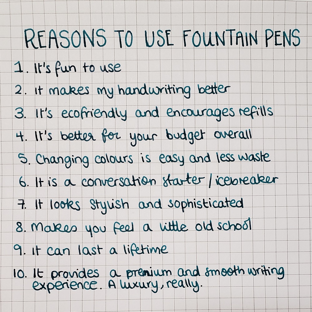 Reasons to Use Fountain Pens